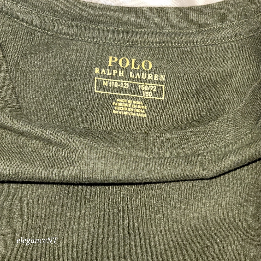 Polo  by Ralph Lauren Boy's Olive Green Long Sleeve Shirt Sz: M (10-12) - Picture 3 of 7